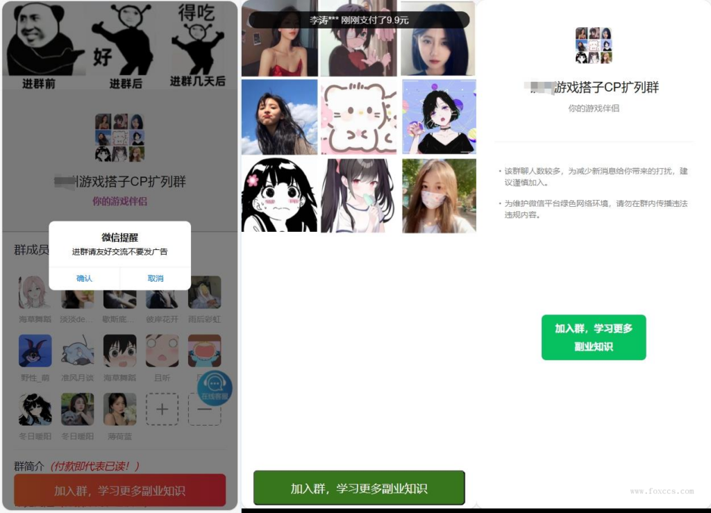 4个模板付费进群系统控制端源码 - 狐狸资源网