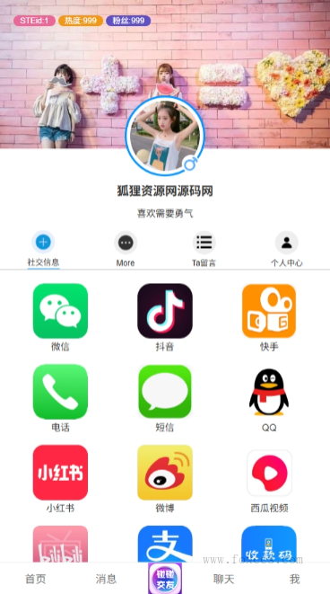 一款好看的社交个人主页html源码 - 狐狸资源网